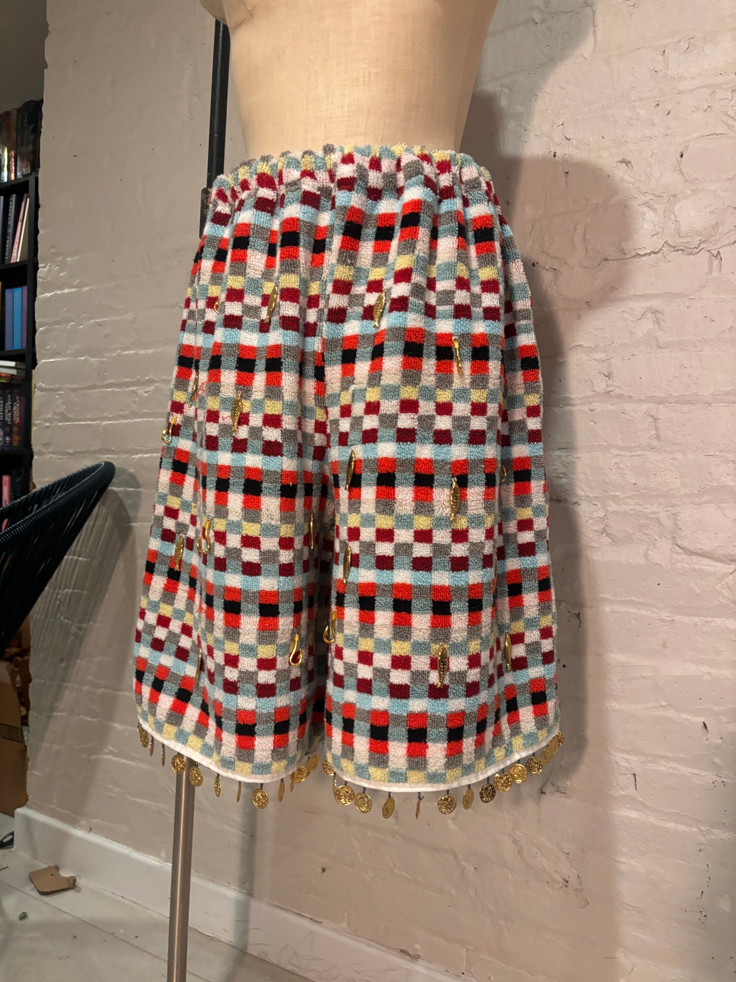 Fish Hook Checkered Towel Shorts