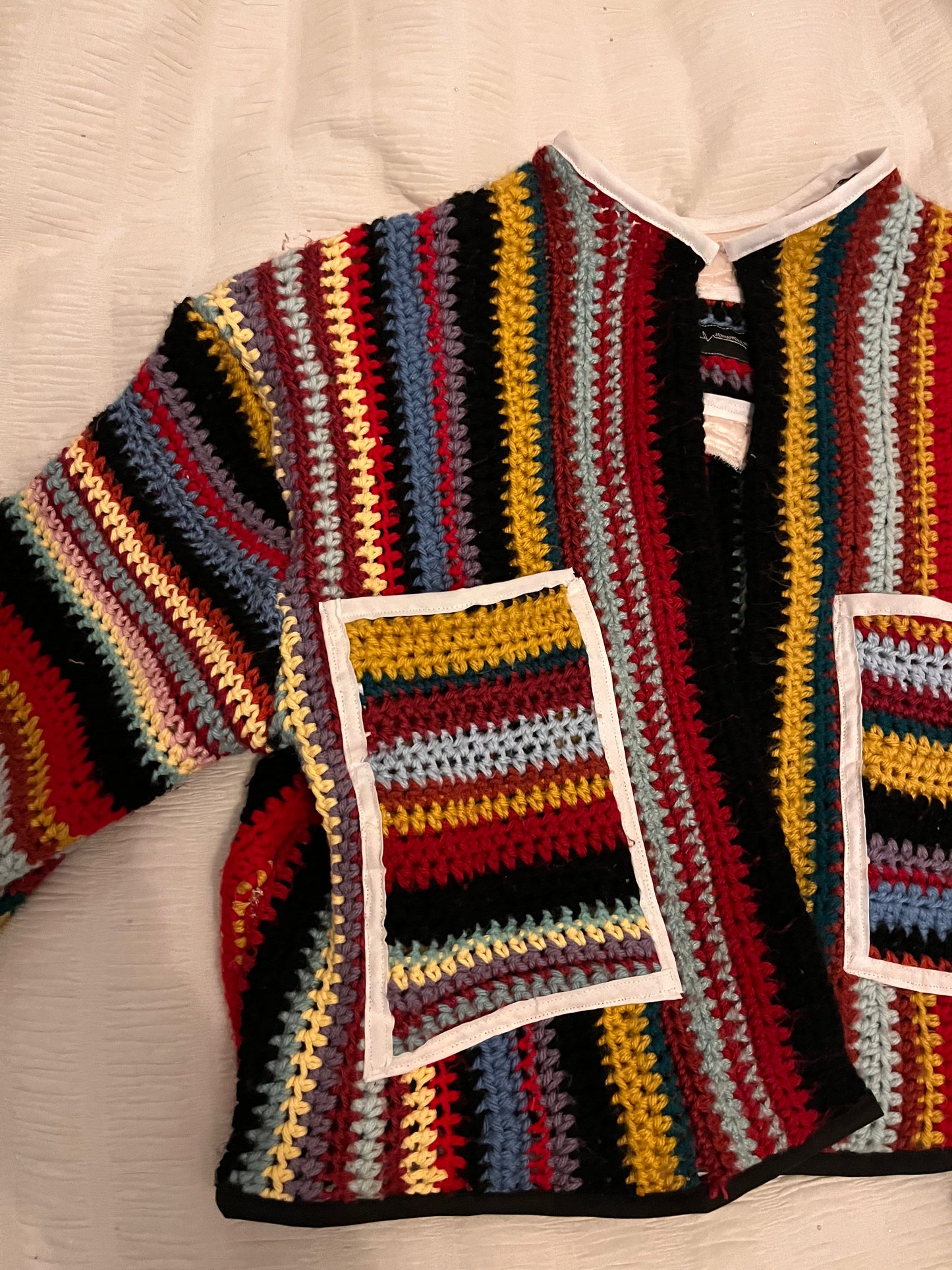 Stripe Crochet Blanket Jacket❤️🔥