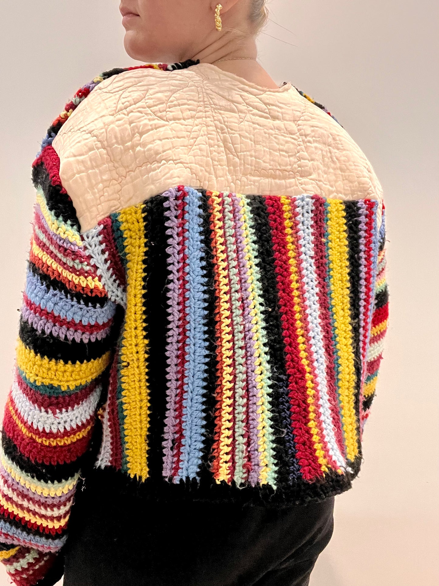 Stripe Crochet Blanket Jacket❤️🔥