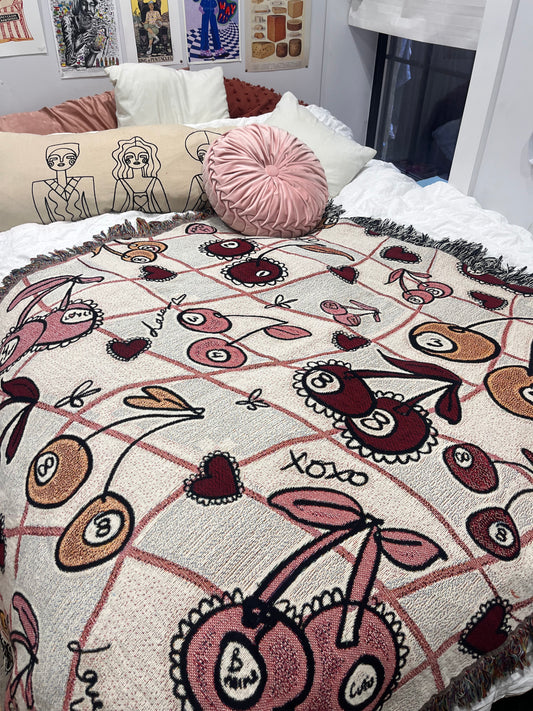 Valentines Billiard Cherries Blanket🍒🎱💖❤️🔥✨