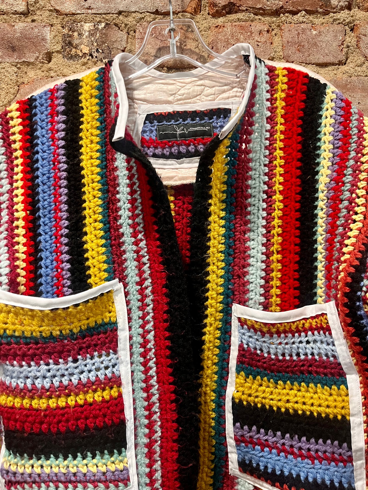 Stripe Crochet Blanket Jacket❤️‍🔥