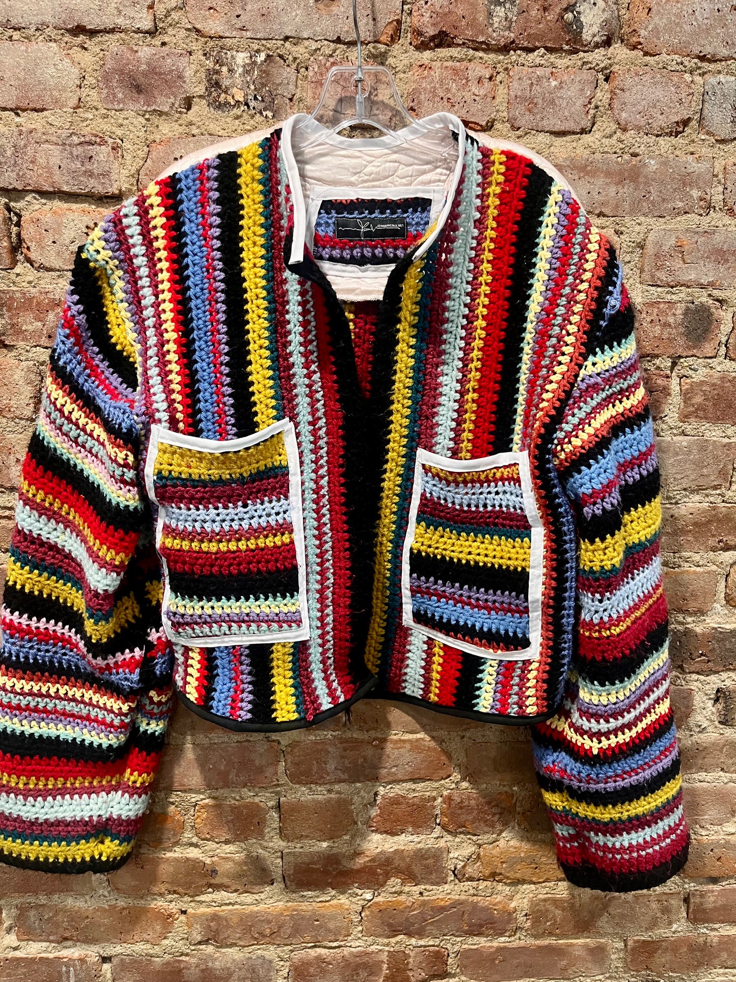 Stripe Crochet Blanket Jacket❤️‍🔥