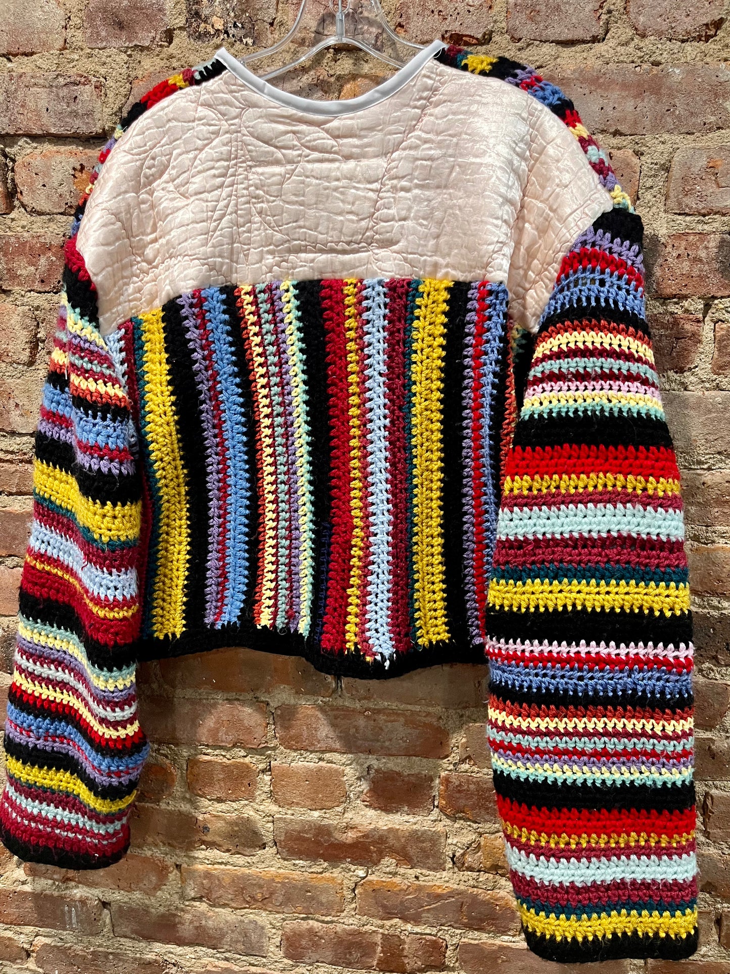 Stripe Crochet Blanket Jacket❤️‍🔥