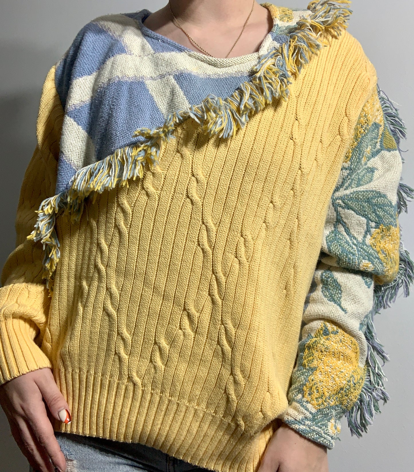 Yellow Lemon Blanket Sweater